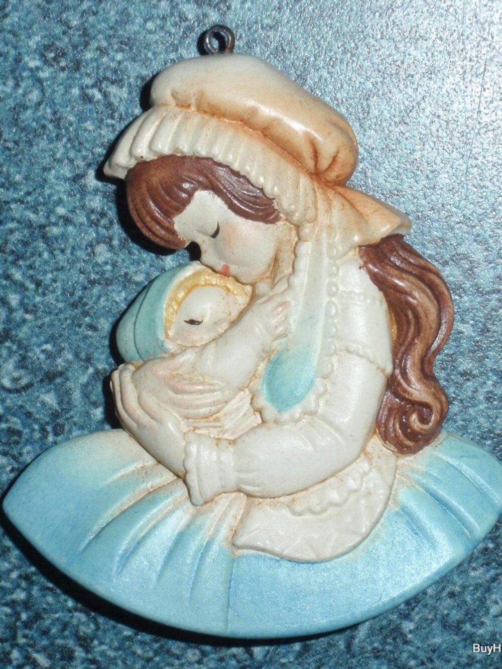 "Baby's first Christmas" Anri Ferrandzi Christmas Ornament In Blue MADE IN ITALY